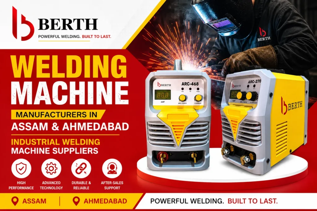 Heavy-duty industrial welding machine manufactured by leading welding machine manufacturers in Assam for fabrication and industrial use